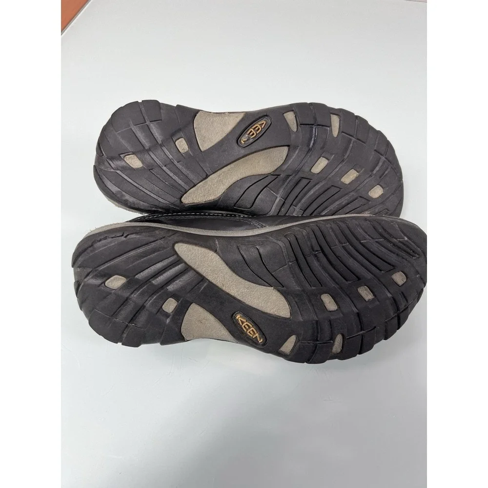KEEN‎ Black Leather Walking Shoes Men's 7 Lace Up Comfort Casual